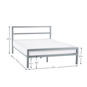 Soto Metal Bed 135Cm - Silver