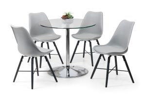 Kudos Table and 4 Grey Kari Chairs