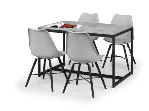 Staten Table and 4 Grey Kari Chairs