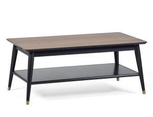 Findlay Coffee Table With Shelf - Walnut & Black