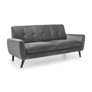 Monza 3 Seater In Dark Grey Velvet