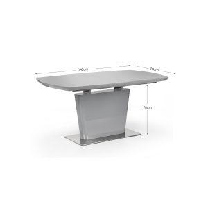 Como Grey High Gloss Table and 4 Como Chairs