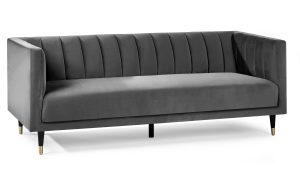 Salma Scalloped Back 3 Seater- Grey
