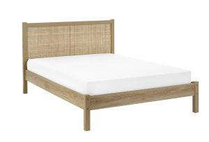 Padstow Rattan 135Cm Double Bed - Oak