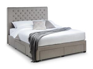 Wilton 4 Drawer 150cm King Bed - Grey Linen