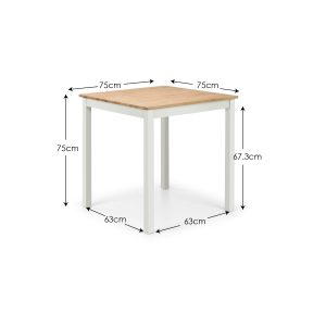 Coxmoor Ivory and Oak Square Table and 2 Ivory Coxmoor Chairs
