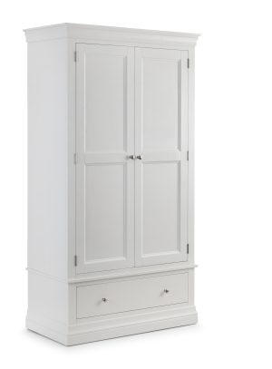 Clermont 2 Door 1 Drawer Wardrobe - Surf White