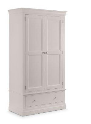 Clermont 2 Door 1 Drawer Wardrobe - Light Grey