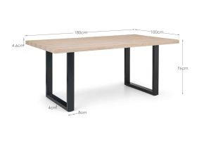 Berwick Rectangular Table and 2 Grey Luxe Low Benches