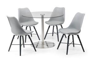 Milan Table and 4 Grey Kari Chairs
