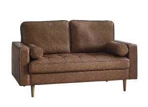 Henley 2 Seater Sofa  Brown Faux Leather