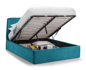 Frida Ottoman Storage 135cm Double Bed - Teal