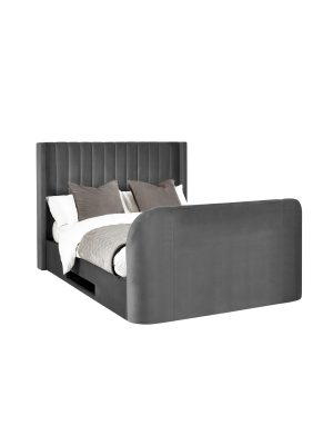 Clara Ottoman TV Bed 135cm - Dark Grey