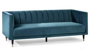 Salma Scalloped Back 3 Seater - Teal