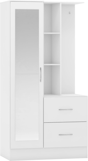 NEVADA MIRRORED OPEN SHELF WARDR