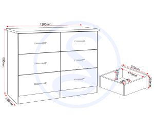 Nevada 6 Drawer Chest