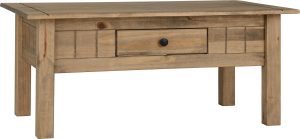 PANAMA 1 DRAWER COFFEE TABLE NATURAL WAX 2019 01 300 301 024