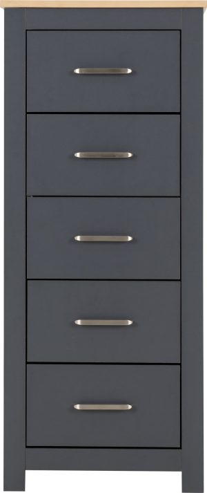 Portland 5 Drawer Narrow Chest