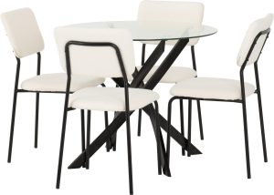 SHELDON ROUND GLASS TOP DINING SET CLEAR GLASSIVORY BOUCLE FABRIC 2023 400 401 284 02 scaled 1