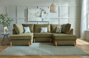 Serene U Shape Fabric Corner Sofa