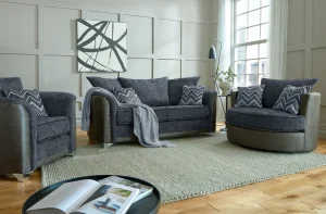 Richmond 3 seater plus 1 plus swivel chair palladium graphite